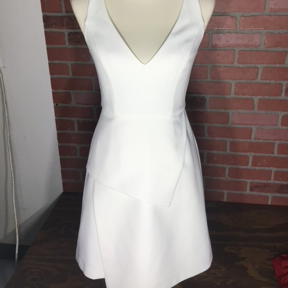 BCBGMAXAZRIA Asymmetrical Dress in Off White - Picture 2 of 8